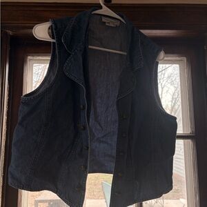 Dark Denim Button-Up Vest
